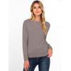 imageANRABESS Womens Long Sleeve Rolled Boat Neck Casual Soft Lightweight Basic Pullover Sweater Top 2025 Fall Shirt Work OutfitsGrey Khaki