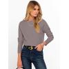 imageANRABESS Womens Long Sleeve Rolled Boat Neck Casual Soft Lightweight Basic Pullover Sweater Top 2025 Fall Shirt Work OutfitsGrey Khaki