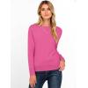 imageANRABESS Womens Long Sleeve Rolled Boat Neck Casual Soft Lightweight Basic Pullover Sweater Top 2025 Fall Shirt Work OutfitsHot Pink