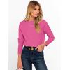 imageANRABESS Womens Long Sleeve Rolled Boat Neck Casual Soft Lightweight Basic Pullover Sweater Top 2025 Fall Shirt Work OutfitsHot Pink