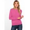 imageANRABESS Womens Long Sleeve Rolled Boat Neck Casual Soft Lightweight Basic Pullover Sweater Top 2025 Fall Shirt Work OutfitsHot Pink