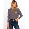 imageANRABESS Womens Long Sleeve Rolled Boat Neck Casual Soft Lightweight Basic Pullover Sweater Top 2025 Fall Shirt Work OutfitsNutmeg