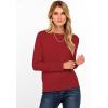 imageANRABESS Womens Long Sleeve Rolled Boat Neck Casual Soft Lightweight Basic Pullover Sweater Top 2025 Fall Shirt Work OutfitsRed