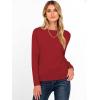 imageANRABESS Womens Long Sleeve Rolled Boat Neck Casual Soft Lightweight Basic Pullover Sweater Top 2025 Fall Shirt Work OutfitsRed