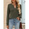 imageANRABESS Womens Long Sleeve Shirts 2025 Fall Henley Business Casual Tops Cute TShirts Work Blouses Outfits Vacation ClothesArmy Green