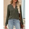 imageANRABESS Womens Long Sleeve Shirts 2025 Fall Henley Business Casual Tops Cute TShirts Work Blouses Outfits Vacation ClothesArmy Green