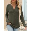 imageANRABESS Womens Long Sleeve Shirts 2025 Fall Henley Business Casual Tops Cute TShirts Work Blouses Outfits Vacation ClothesArmy Green