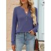 imageANRABESS Womens Long Sleeve Shirts 2025 Fall Henley Business Casual Tops Cute TShirts Work Blouses Outfits Vacation ClothesBlue Gray