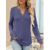 imageANRABESS Womens Long Sleeve Shirts 2025 Fall Henley Business Casual Tops Cute TShirts Work Blouses Outfits Vacation ClothesBlue Gray