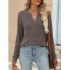 imageANRABESS Womens Long Sleeve Shirts 2025 Fall Henley Business Casual Tops Cute TShirts Work Blouses Outfits Vacation ClothesBrown