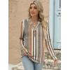 imageANRABESS Womens Long Sleeve Shirts 2025 Fall Henley Business Casual Tops Cute TShirts Work Blouses Outfits Vacation ClothesBrown White Strip