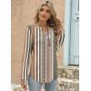 imageANRABESS Womens Long Sleeve Shirts 2025 Fall Henley Business Casual Tops Cute TShirts Work Blouses Outfits Vacation ClothesBrown White Strip