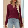 imageANRABESS Womens Long Sleeve Shirts 2025 Fall Henley Business Casual Tops Cute TShirts Work Blouses Outfits Vacation ClothesBurgundy