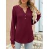 imageANRABESS Womens Long Sleeve Shirts 2025 Fall Henley Business Casual Tops Cute TShirts Work Blouses Outfits Vacation ClothesBurgundy