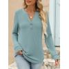 imageANRABESS Womens Long Sleeve Shirts 2025 Fall Henley Business Casual Tops Cute TShirts Work Blouses Outfits Vacation ClothesCadet Blue