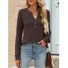 imageANRABESS Womens Long Sleeve Shirts 2025 Fall Henley Business Casual Tops Cute TShirts Work Blouses Outfits Vacation ClothesCoffee