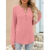 imageANRABESS Womens Long Sleeve Shirts 2025 Fall Henley Business Casual Tops Cute TShirts Work Blouses Outfits Vacation ClothesCoral Pink