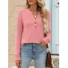 imageANRABESS Womens Long Sleeve Shirts 2025 Fall Henley Business Casual Tops Cute TShirts Work Blouses Outfits Vacation ClothesCoral Pink