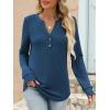 imageANRABESS Womens Long Sleeve Shirts 2025 Fall Henley Business Casual Tops Cute TShirts Work Blouses Outfits Vacation ClothesDark Blue
