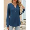 imageANRABESS Womens Long Sleeve Shirts 2025 Fall Henley Business Casual Tops Cute TShirts Work Blouses Outfits Vacation ClothesDark Blue