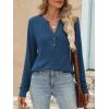 imageANRABESS Womens Long Sleeve Shirts 2025 Fall Henley Business Casual Tops Cute TShirts Work Blouses Outfits Vacation ClothesDark Blue