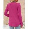 imageANRABESS Womens Long Sleeve Shirts 2025 Fall Henley Business Casual Tops Cute TShirts Work Blouses Outfits Vacation ClothesHot Pink