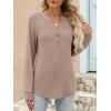 imageANRABESS Womens Long Sleeve Shirts 2025 Fall Henley Business Casual Tops Cute TShirts Work Blouses Outfits Vacation ClothesLight Brown