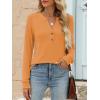 imageANRABESS Womens Long Sleeve Shirts 2025 Fall Henley Business Casual Tops Cute TShirts Work Blouses Outfits Vacation ClothesOrange