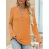 imageANRABESS Womens Long Sleeve Shirts 2025 Fall Henley Business Casual Tops Cute TShirts Work Blouses Outfits Vacation ClothesOrange