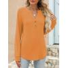 imageANRABESS Womens Long Sleeve Shirts 2025 Fall Henley Business Casual Tops Cute TShirts Work Blouses Outfits Vacation ClothesOrange