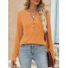 imageANRABESS Womens Long Sleeve Shirts 2025 Fall Henley Business Casual Tops Cute TShirts Work Blouses Outfits Vacation ClothesOrange
