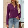 imageANRABESS Womens Long Sleeve Shirts 2025 Fall Henley Business Casual Tops Cute TShirts Work Blouses Outfits Vacation ClothesPurple