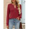 imageANRABESS Womens Long Sleeve Shirts 2025 Fall Henley Business Casual Tops Cute TShirts Work Blouses Outfits Vacation ClothesRed