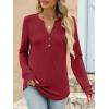 imageANRABESS Womens Long Sleeve Shirts 2025 Fall Henley Business Casual Tops Cute TShirts Work Blouses Outfits Vacation ClothesRed