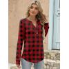 imageANRABESS Womens Long Sleeve Shirts 2025 Fall Henley Business Casual Tops Cute TShirts Work Blouses Outfits Vacation ClothesRed Black Plaid