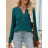 imageANRABESS Womens Long Sleeve Shirts 2025 Fall Henley Business Casual Tops Cute TShirts Work Blouses Outfits Vacation ClothesTeal
