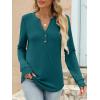 imageANRABESS Womens Long Sleeve Shirts 2025 Fall Henley Business Casual Tops Cute TShirts Work Blouses Outfits Vacation ClothesTeal