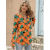 imageANRABESS Womens Long Sleeve Shirts 2025 Fall Henley Business Casual Tops Cute TShirts Work Blouses Outfits Vacation ClothesTeal Orange Floral