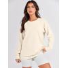 imageANRABESS Womens Oversized Sweatshirts Crewneck Long Sleeve Tunic Pullover Shirts Side Zipper Hoodies 2025 Fall ClothesApricot