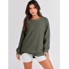 imageANRABESS Womens Oversized Sweatshirts Crewneck Long Sleeve Tunic Pullover Shirts Side Zipper Hoodies 2025 Fall ClothesArmy Green