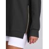 imageANRABESS Womens Oversized Sweatshirts Crewneck Long Sleeve Tunic Pullover Shirts Side Zipper Hoodies 2025 Fall ClothesBlack