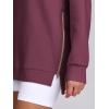 imageANRABESS Womens Oversized Sweatshirts Crewneck Long Sleeve Tunic Pullover Shirts Side Zipper Hoodies 2025 Fall ClothesBurgundy