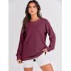imageANRABESS Womens Oversized Sweatshirts Crewneck Long Sleeve Tunic Pullover Shirts Side Zipper Hoodies 2025 Fall ClothesBurgundy