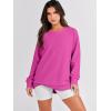 imageANRABESS Womens Oversized Sweatshirts Crewneck Long Sleeve Tunic Pullover Shirts Side Zipper Hoodies 2025 Fall ClothesHot Pink
