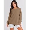 imageANRABESS Womens Oversized Sweatshirts Crewneck Long Sleeve Tunic Pullover Shirts Side Zipper Hoodies 2025 Fall ClothesKhaki