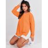 imageANRABESS Womens Oversized Sweatshirts Crewneck Long Sleeve Tunic Pullover Shirts Side Zipper Hoodies 2025 Fall ClothesOrange