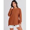 imageANRABESS Womens Oversized Sweatshirts Crewneck Long Sleeve Tunic Pullover Shirts Side Zipper Hoodies 2025 Fall ClothesRust