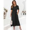 imageANRABESS Womens Summer Short Sleeve Maxi Dress 2025 Casual V Neck High Waist ALine Flowy Loose Tiered Boho Long DressesBlack