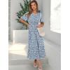 imageANRABESS Womens Summer Short Sleeve Maxi Dress 2025 Casual V Neck High Waist ALine Flowy Loose Tiered Boho Long DressesBlue White Floral