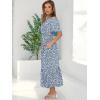 imageANRABESS Womens Summer Short Sleeve Maxi Dress 2025 Casual V Neck High Waist ALine Flowy Loose Tiered Boho Long DressesBlue White Floral